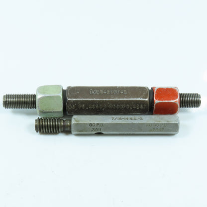 7/16"-14 NC-3 & 7/16"-20 NF-1 Thread Plug Gage Lot of 2
