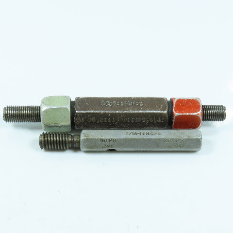 7/16"-14 NC-3 & 7/16"-20 NF-1 Thread Plug Gage Lot of 2