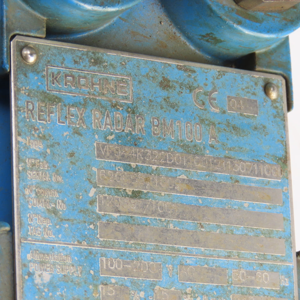 Krohne BM100 A Reflex Radar 100-240VAC 20BAR W/316L & Approx 45' Cable