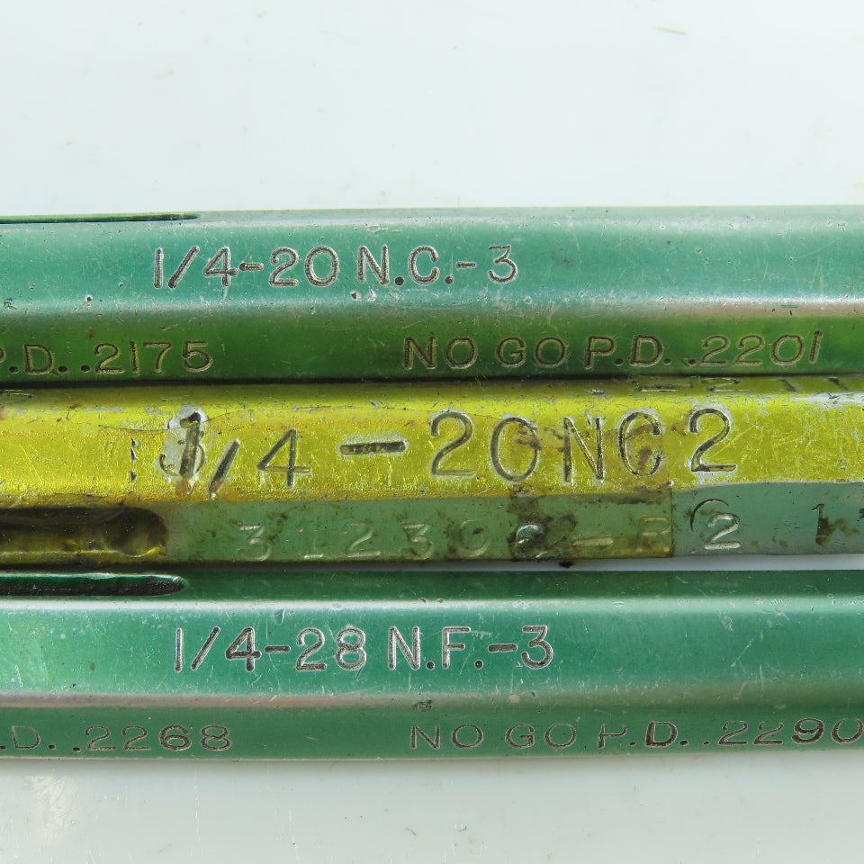 Misc. 1/4"-28 & 1/4"-20 Thread Plug Gage Lot of 3