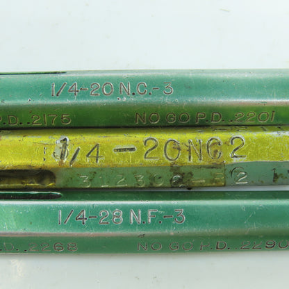 Misc. 1/4"-28 & 1/4"-20 Thread Plug Gage Lot of 3