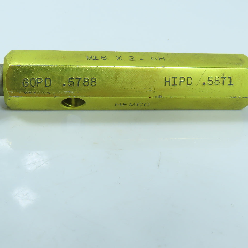 Hemco M16 x 2.0 6H Double End Thread Plug Gage Go PD .5788 No Go .5871