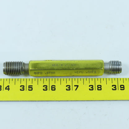 Hemco M16 x 2.0 6H Double End Thread Plug Gage Go PD .5788 No Go .5871