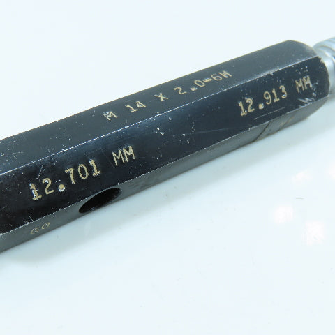 Dundick M14 x 2.0 6H Double End Thread Plug Gage Go PD 12.701 No Go 12.913