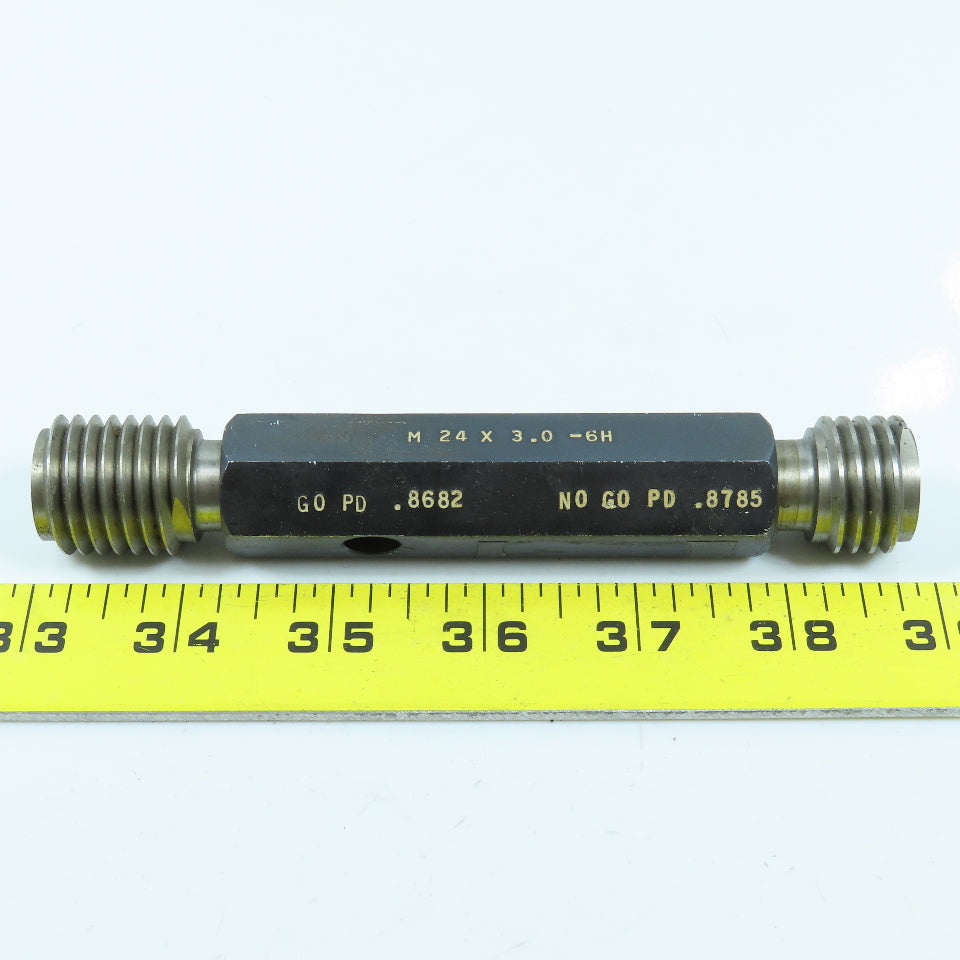 Agmaco M24 x 3.0 6H Double End Thread Plug Gage Go PD .8682 No Go .8785