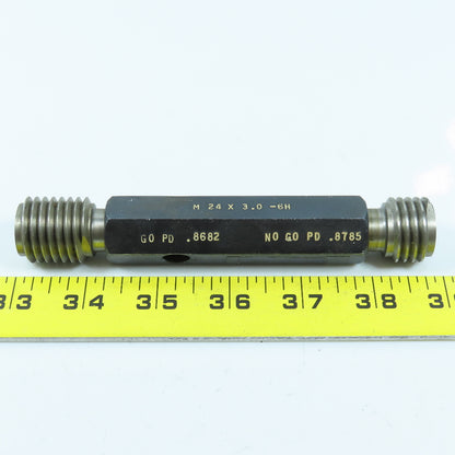 Agmaco M24 x 3.0 6H Double End Thread Plug Gage Go PD .8682 No Go .8785