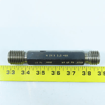 Agmaco M24 x 3.0 6H Double End Thread Plug Gage Go PD .8682 No Go .8785