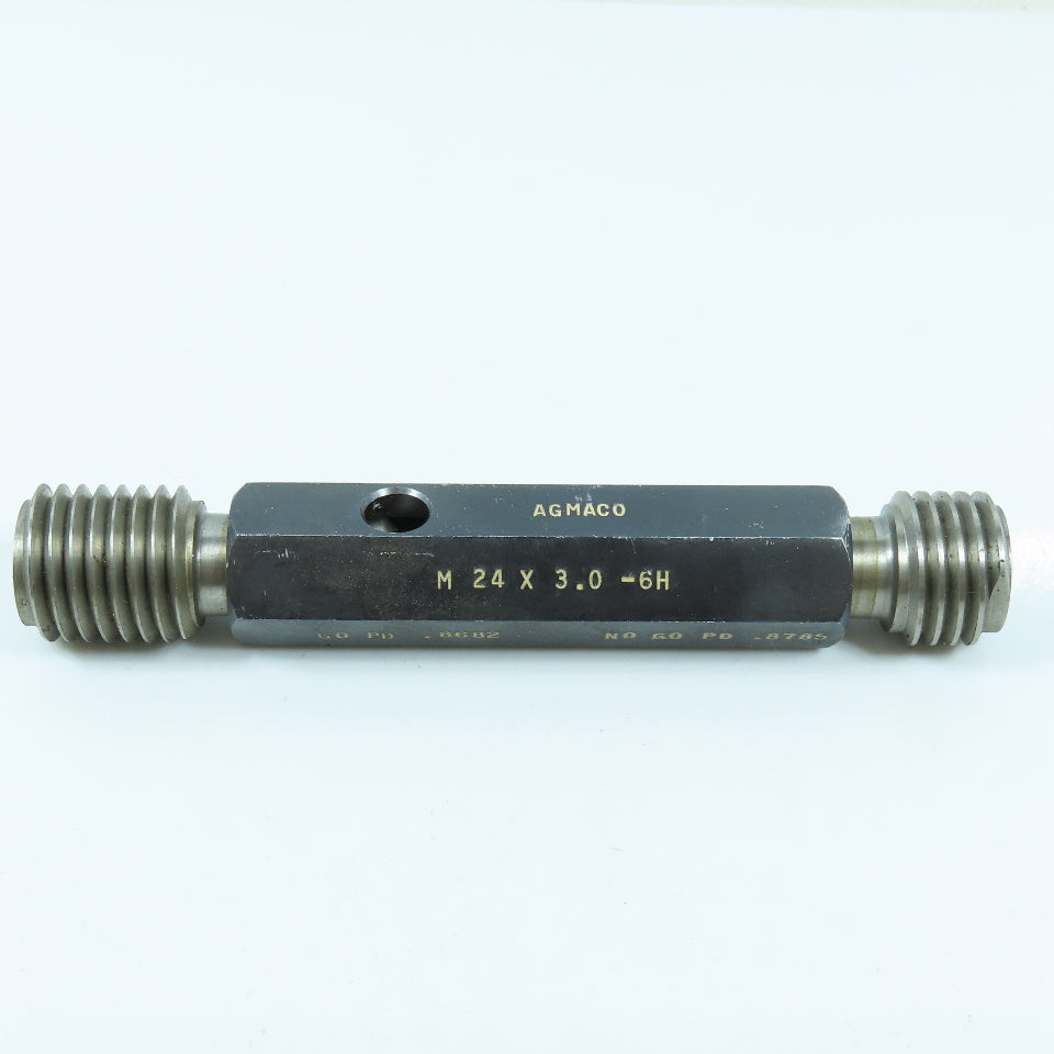 Agmaco M24 x 3.0 6H Double End Thread Plug Gage Go PD .8682 No Go .8785