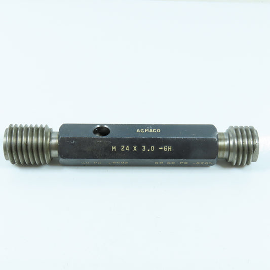 Agmaco M24 x 3.0 6H Double End Thread Plug Gage Go PD .8682 No Go .8785