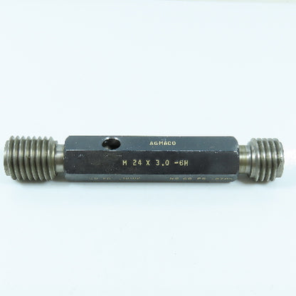 Agmaco M24 x 3.0 6H Double End Thread Plug Gage Go PD .8682 No Go .8785