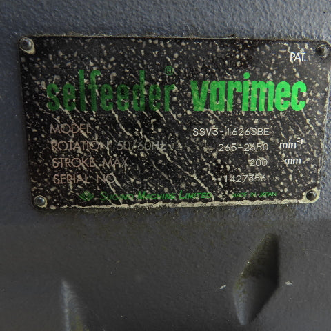 Sugno SSV3-1626SBE Varimec Drilling Head AC Servo Motor 2650RPM Parts/Repair