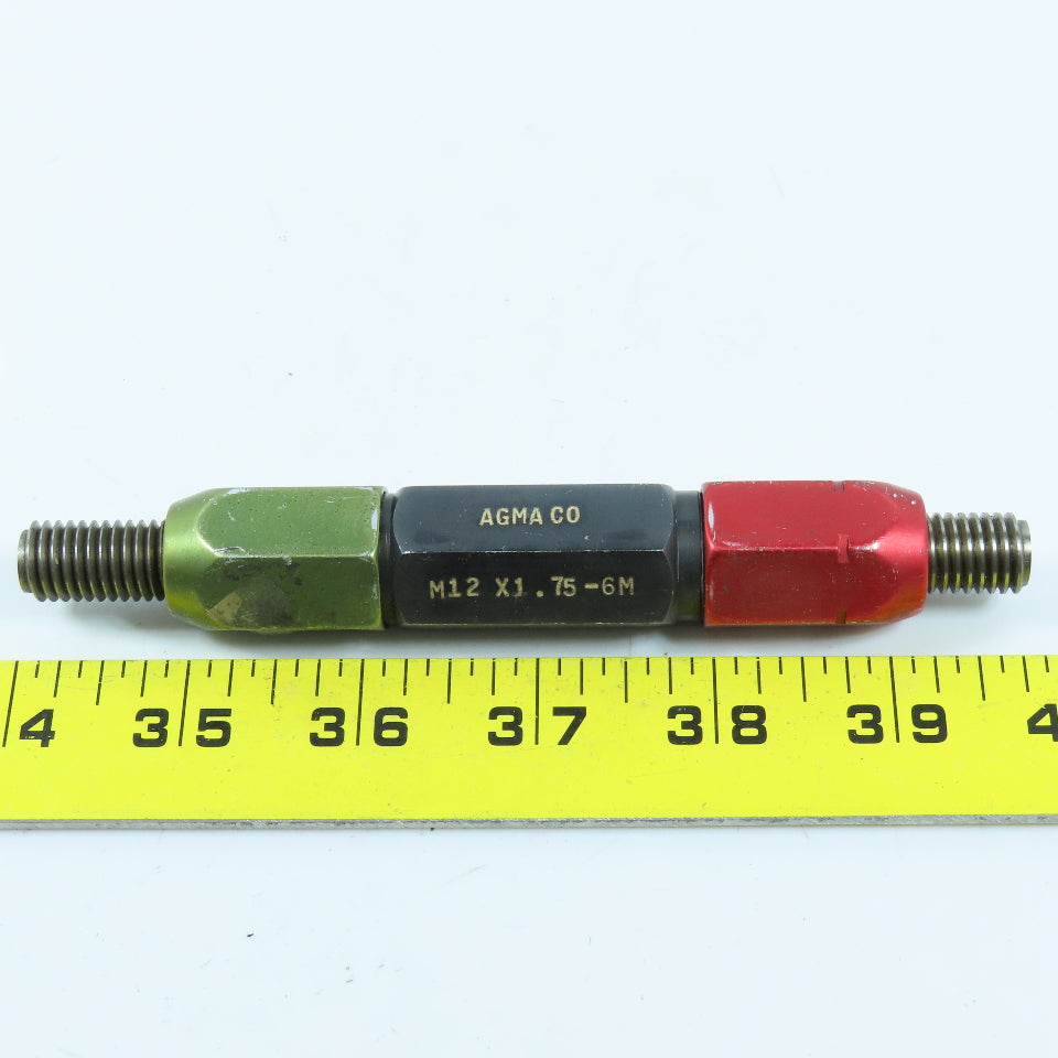 Agmaco M12 x 1.75 6M Double End Thread Plug Gage Go PD .4277 No Go .4355