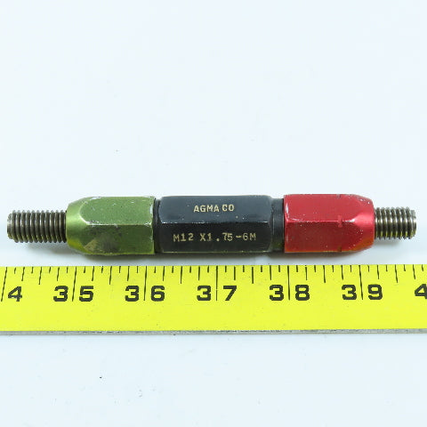 Agmaco M12 x 1.75 6M Double End Thread Plug Gage Go PD .4277 No Go .4355