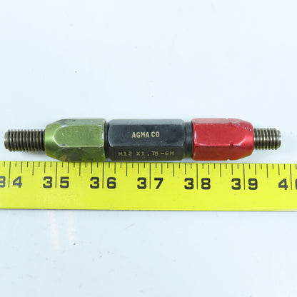 Agmaco M12 x 1.75 6M Double End Thread Plug Gage Go PD .4277 No Go .4355