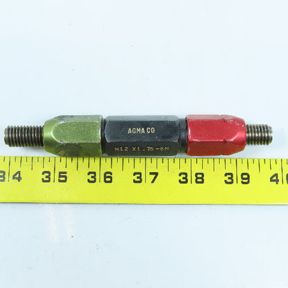Agmaco M12 x 1.75 6M Double End Thread Plug Gage Go PD .4277 No Go .4355
