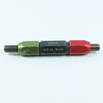 Agmaco M12 x 1.75 6M Double End Thread Plug Gage Go PD .4277 No Go .4355