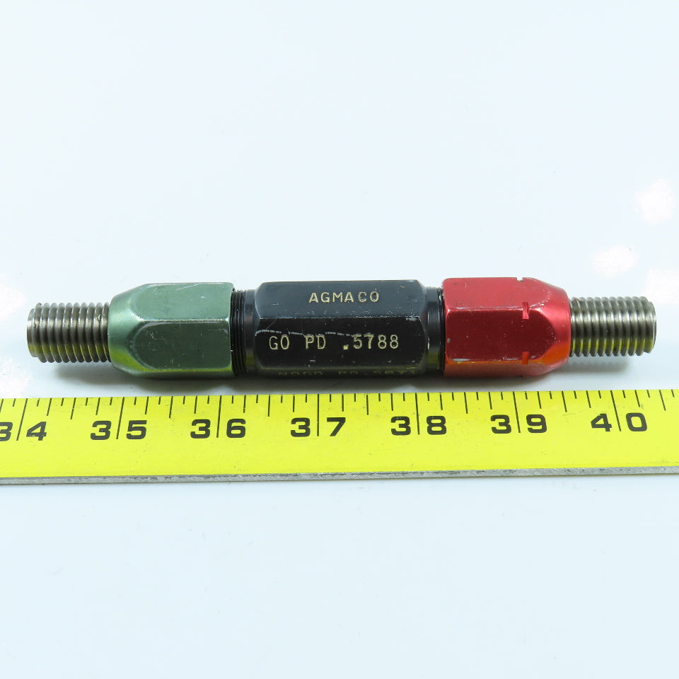 Agmaco M16 x 2.0 6H Double End Thread Plug Gage Go PD .5788 No Go PD .5671