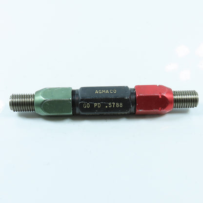 Agmaco M16 x 2.0 6H Double End Thread Plug Gage Go PD .5788 No Go PD .5671