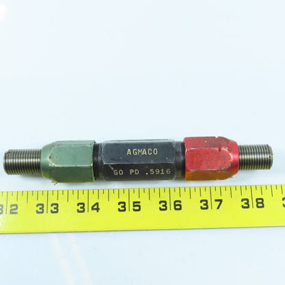 Agmaco M16 x 1.5 Double End Thread Plug Gage Go PD .5916 No Go PD .5962