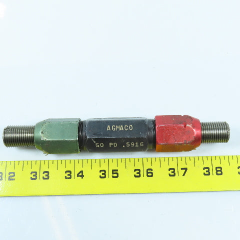 Agmaco M16 x 1.5 Double End Thread Plug Gage Go PD .5916 No Go PD .5962