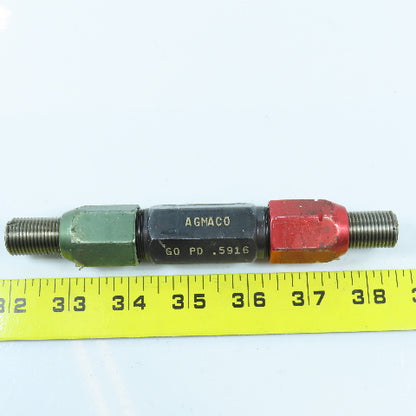 Agmaco M16 x 1.5 Double End Thread Plug Gage Go PD .5916 No Go PD .5962