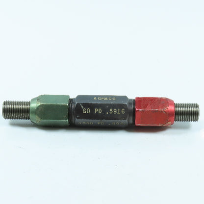 Agmaco M16 x 1.5 Double End Thread Plug Gage Go PD .5916 No Go PD .5962