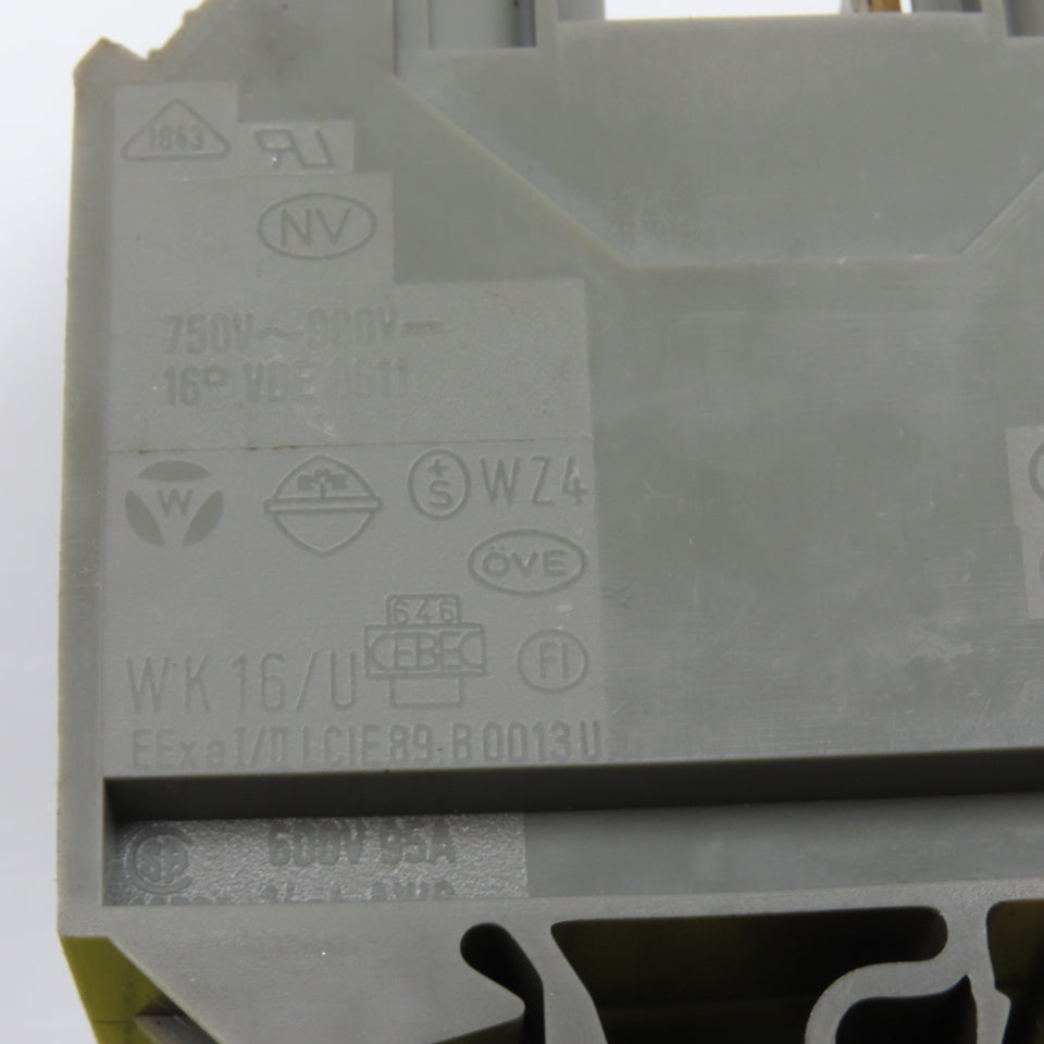 Wieland WK16/U 16mm Feed Thru Electrical Terminal Block Lot Of 6