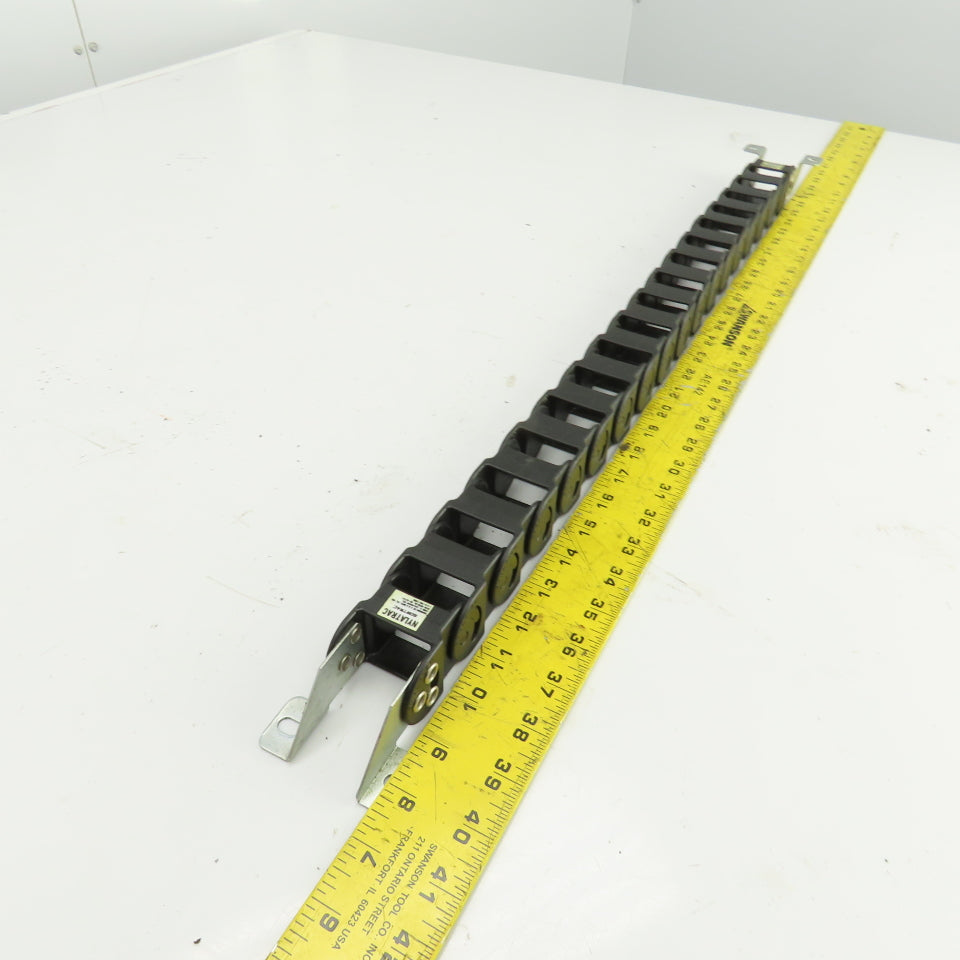 Nylatrac Gortrac 30" OAL Cable Carrier Energy Chain 1-1/4"x1-1/4" ID W/Connector