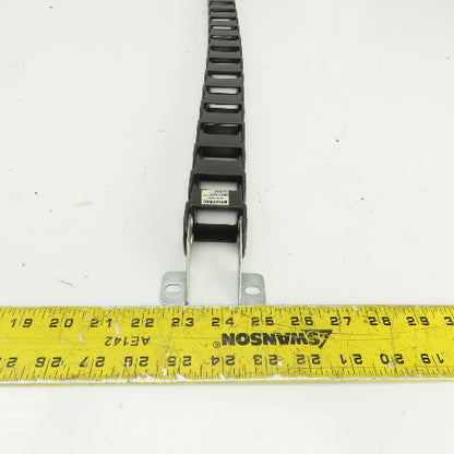 Nylatrac Gortrac 30" OAL Cable Carrier Energy Chain 1-1/4"x1-1/4" ID W/Connector
