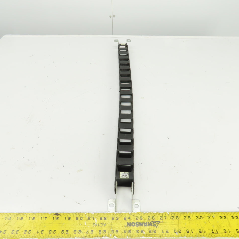 Nylatrac Gortrac 30" OAL Cable Carrier Energy Chain 1-1/4"x1-1/4" ID W/Connector