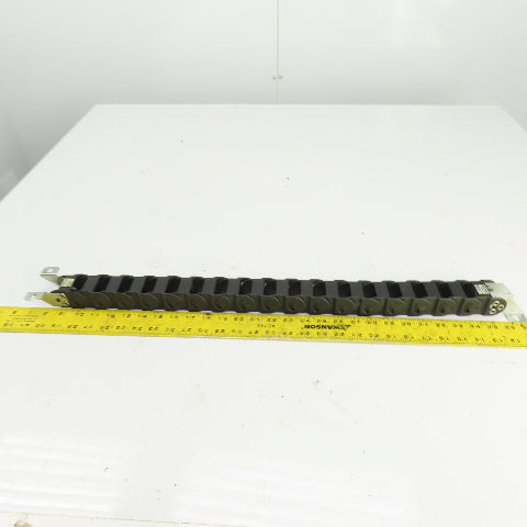Nylatrac Gortrac 30" OAL Cable Carrier Energy Chain 1-1/4"x1-1/4" ID W/Connector
