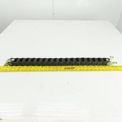 Nylatrac Gortrac 30" OAL Cable Carrier Energy Chain 1-1/4"x1-1/4" ID W/Connector