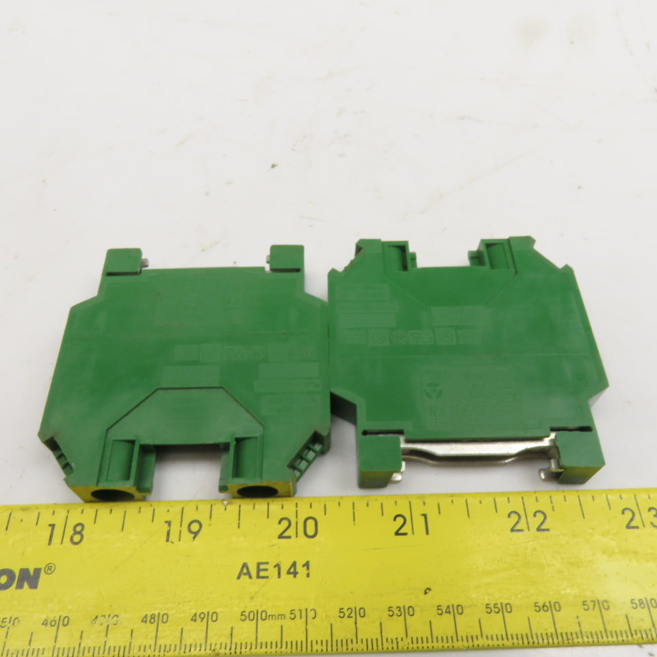Wieland WK16 SL/35 750VAC 4-14AWG Din Mount Feed Thru Grounding Terminal Lot/ 2