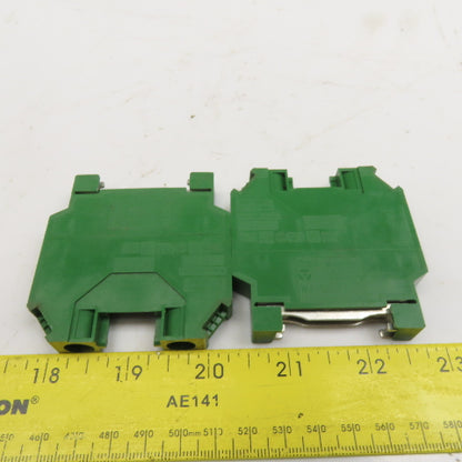 Wieland WK16 SL/35 750VAC 4-14AWG Din Mount Feed Thru Grounding Terminal Lot/ 2