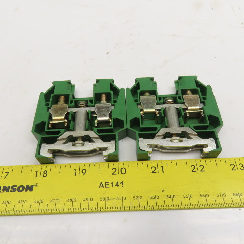 Wieland WK16 SL/35 750VAC 4-14AWG Din Mount Feed Thru Grounding Terminal Lot/ 2