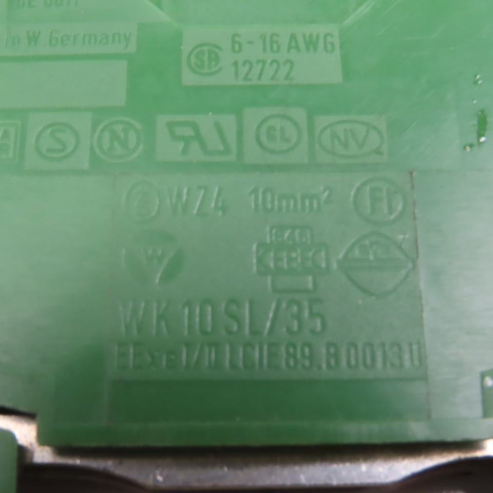 Wieland WK10SL/35 750VAC 900VDC Wire Terminal Ground Block 6-16AWG