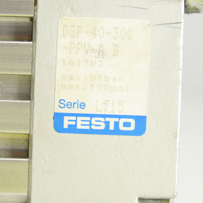 Festo 161782 DGP-40-300-PPV-A-B Ser L715 Pneumatic Linear Drive 100 PSI 7 Bar