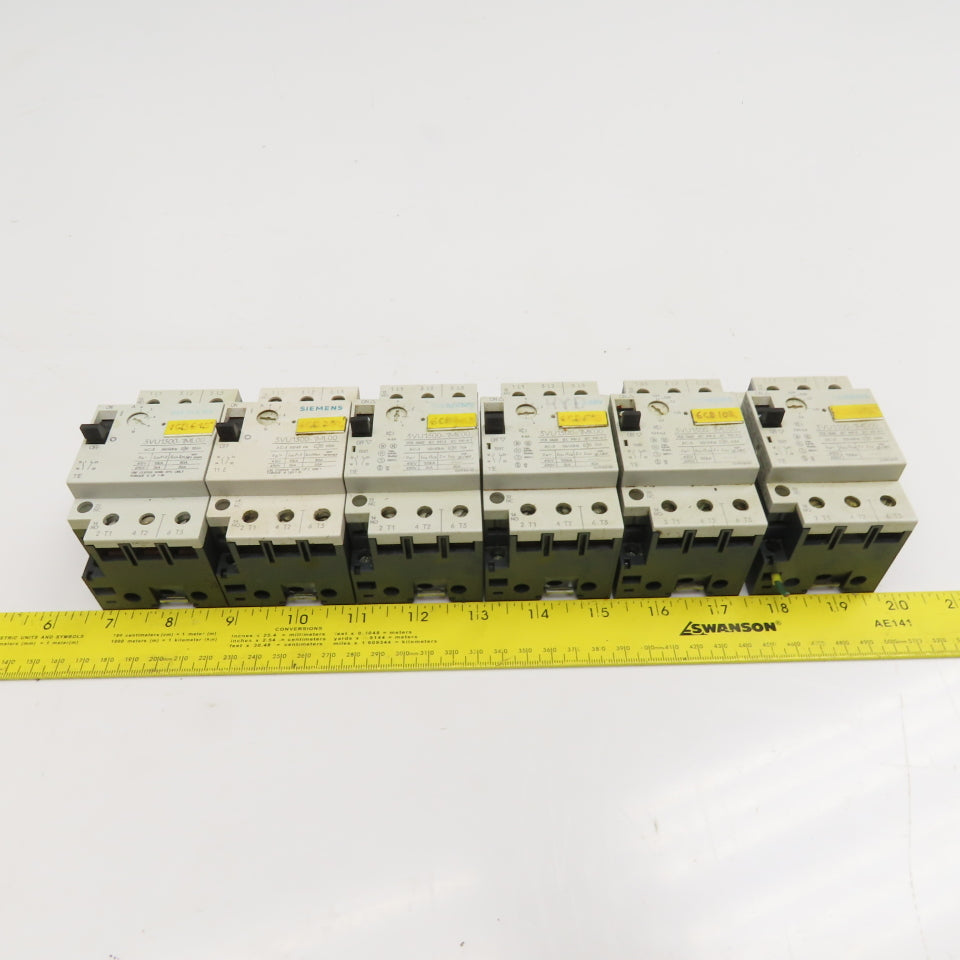 Siemens 3VU1300 600V 3 Pole 1NO+1NC Manual Starter Overload Trip Select Lot Of 6