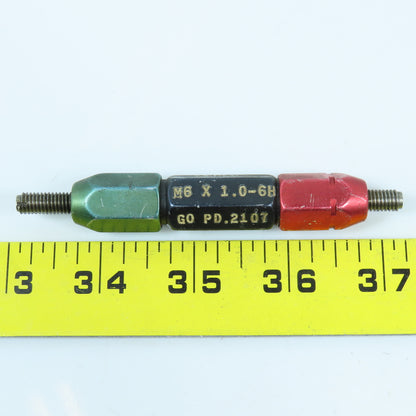 Agmaco M6 x 1.0 6H Double End Thread Plug Gage Go PD .2107 No Go PD .2165