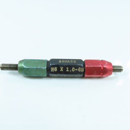 Agmaco M6 x 1.0 6H Double End Thread Plug Gage Go PD .2107 No Go PD .2165