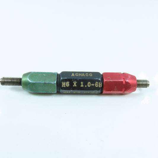 Agmaco M6 x 1.0 6H Double End Thread Plug Gage Go PD .2107 No Go PD .2165