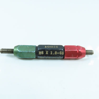Agmaco M6 x 1.0 6H Double End Thread Plug Gage Go PD .2107 No Go PD .2165