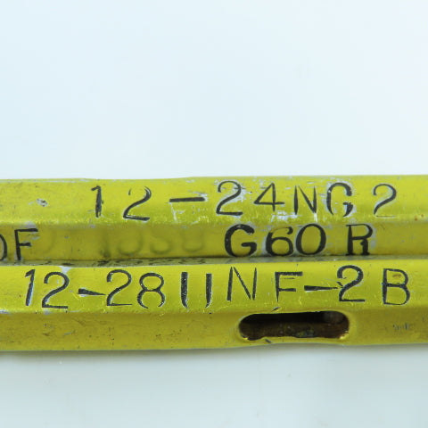 12-24 NC-2 & 12-28 UNF-2B Double End Thread Plug Gage Go No Go Lot of 2