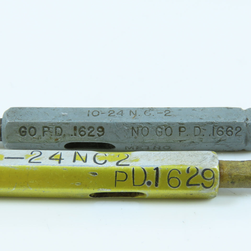 10-24 NC-2 Thread Plug Gage Go .1629 No Go.1662 Lot of 2