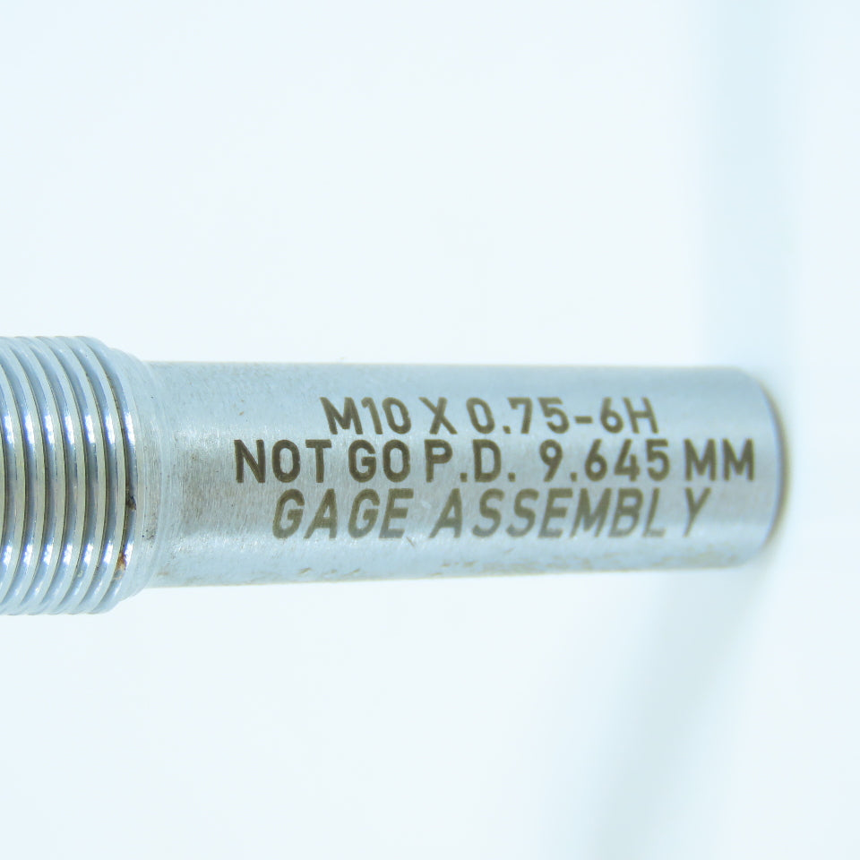 M10 x .75 6H Thread Plug Gage No Go Only PD 9.645