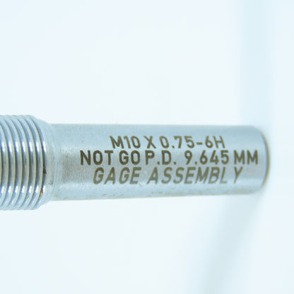 M10 x .75 6H Thread Plug Gage No Go Only PD 9.645