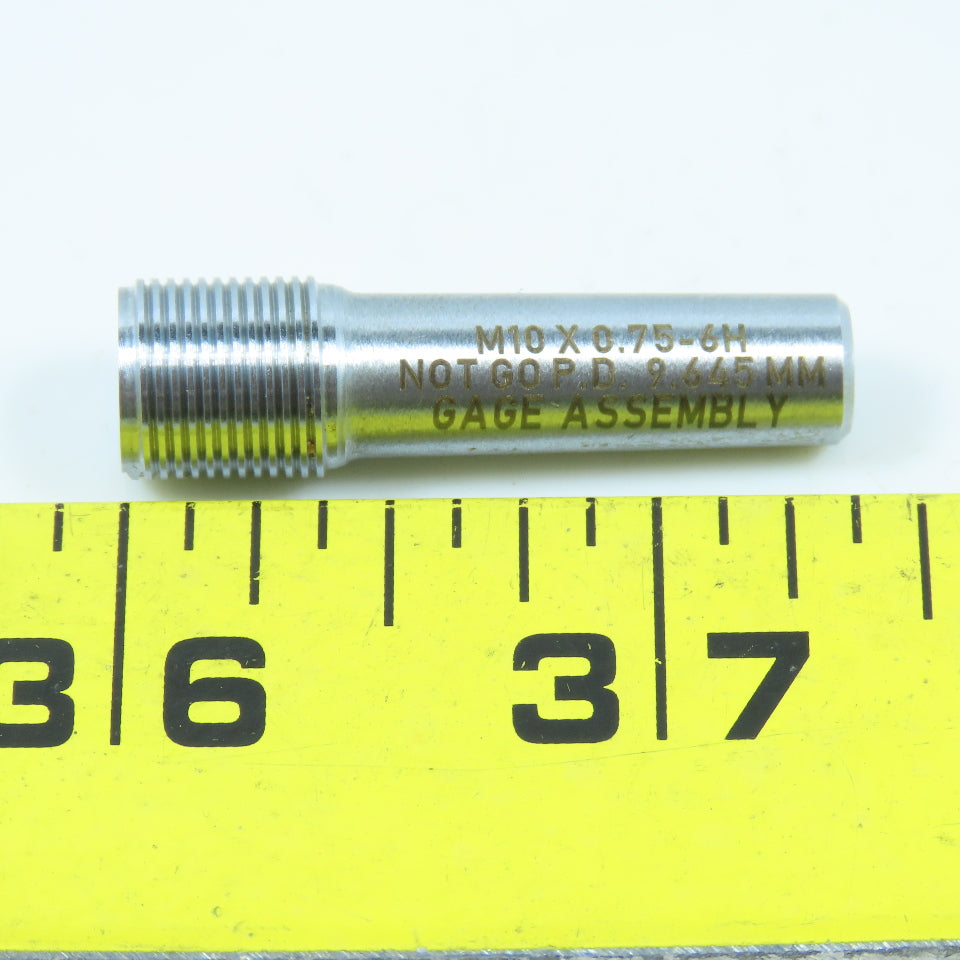 M10 x .75 6H Thread Plug Gage No Go Only PD 9.645