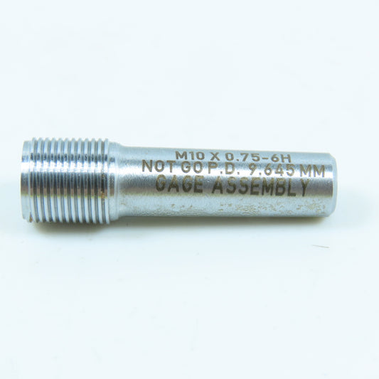 M10 x .75 6H Thread Plug Gage No Go Only PD 9.645