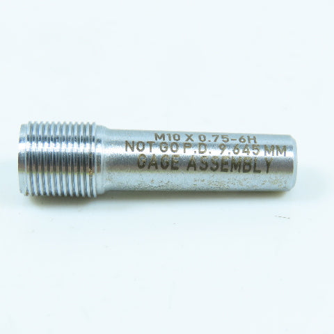 M10 x .75 6H Thread Plug Gage No Go Only PD 9.645