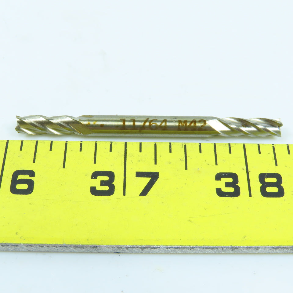 YG-1 11/64" HSS Square End Mill Center Cutting 4 Flute Double End Lot of 3